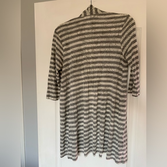 Striped, open cardigan (long) - Picture 3 of 5